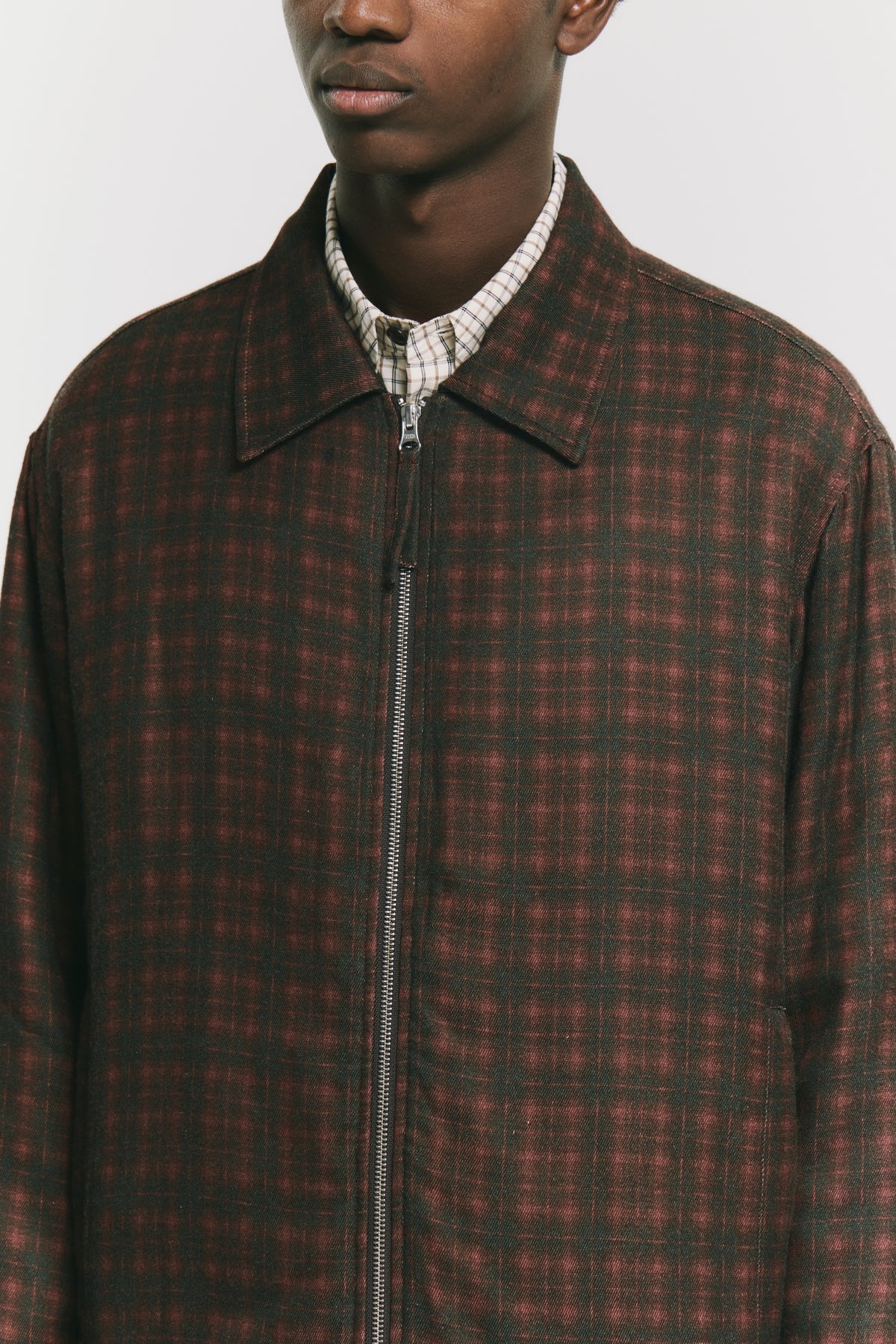 ZIP UP SLIM SHIRT EGADI CHECK