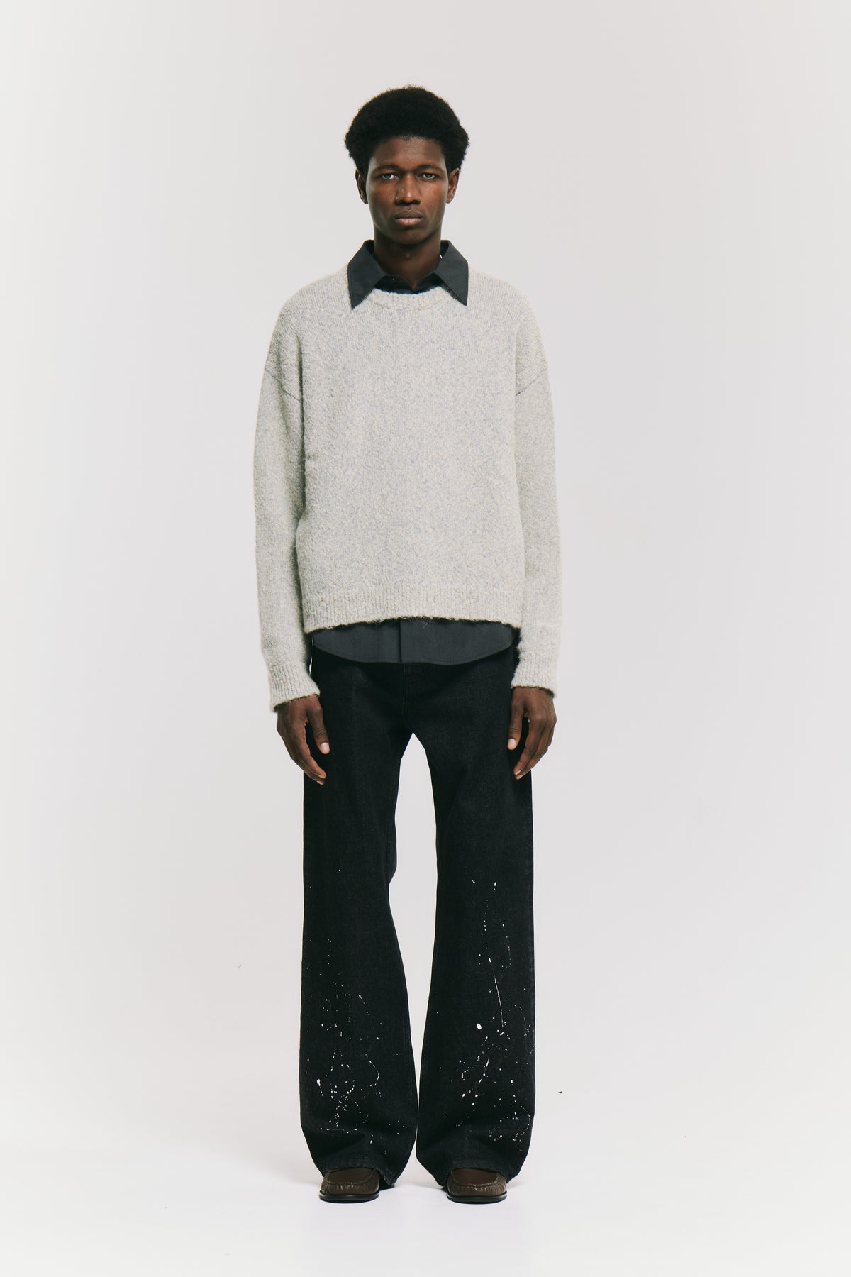 DEAN CREWNECK SOFT YELLOW GREY