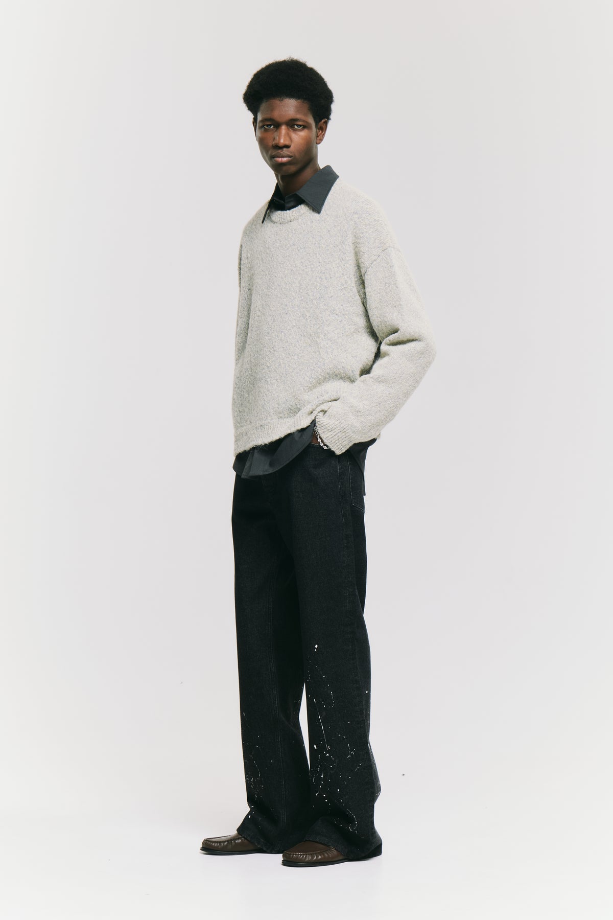 DEAN CREWNECK SOFT YELLOW GREY
