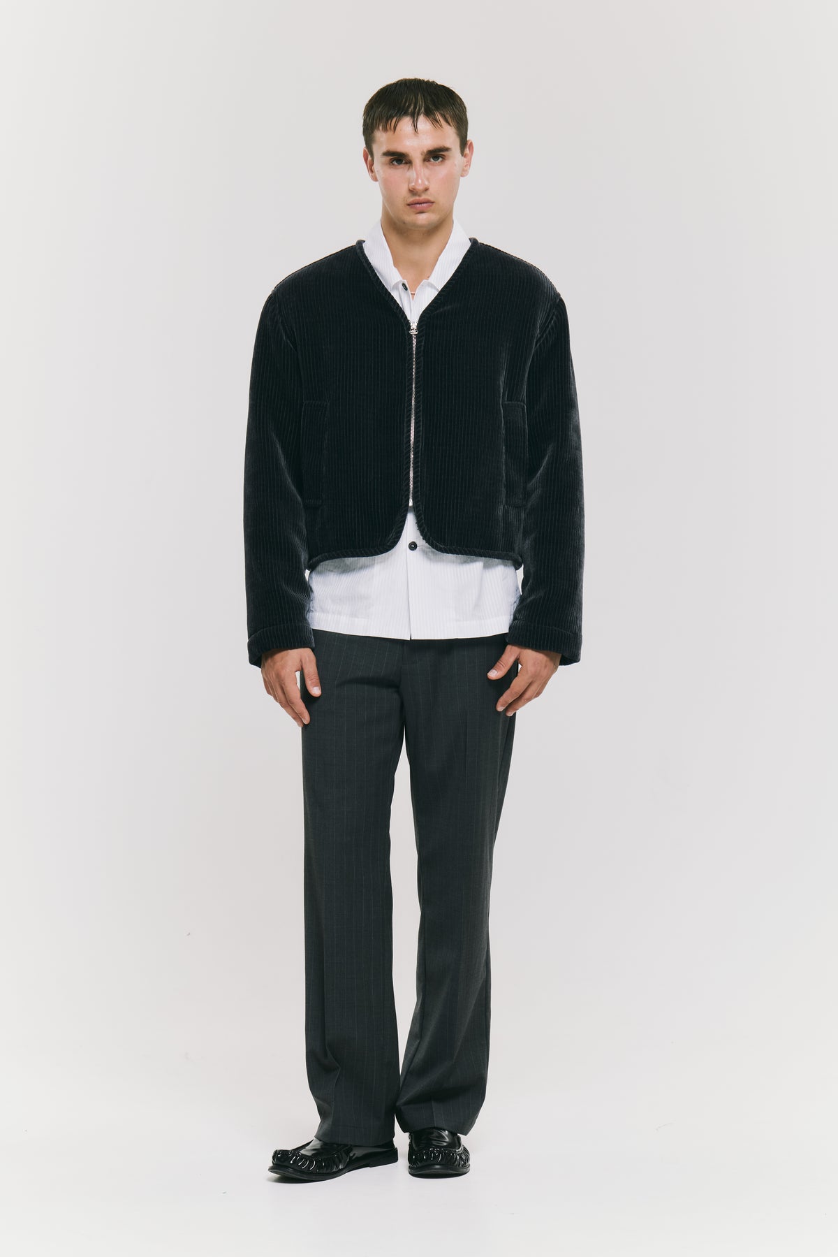 V-JACKET BLACK VELURE