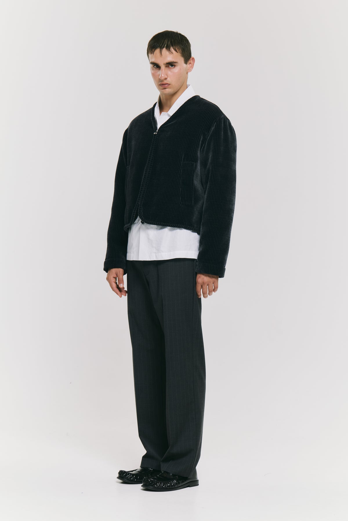 V-JACKET BLACK VELURE