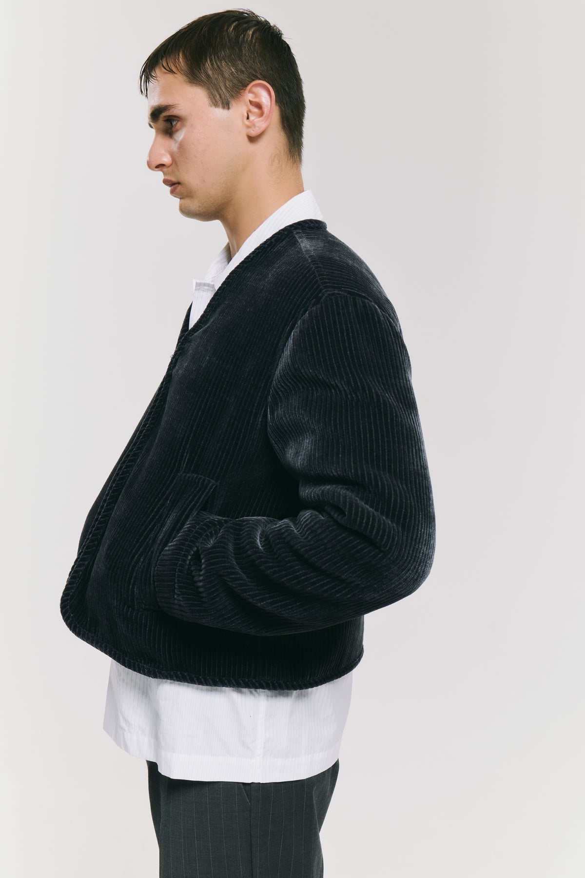 V-JACKET BLACK VELURE