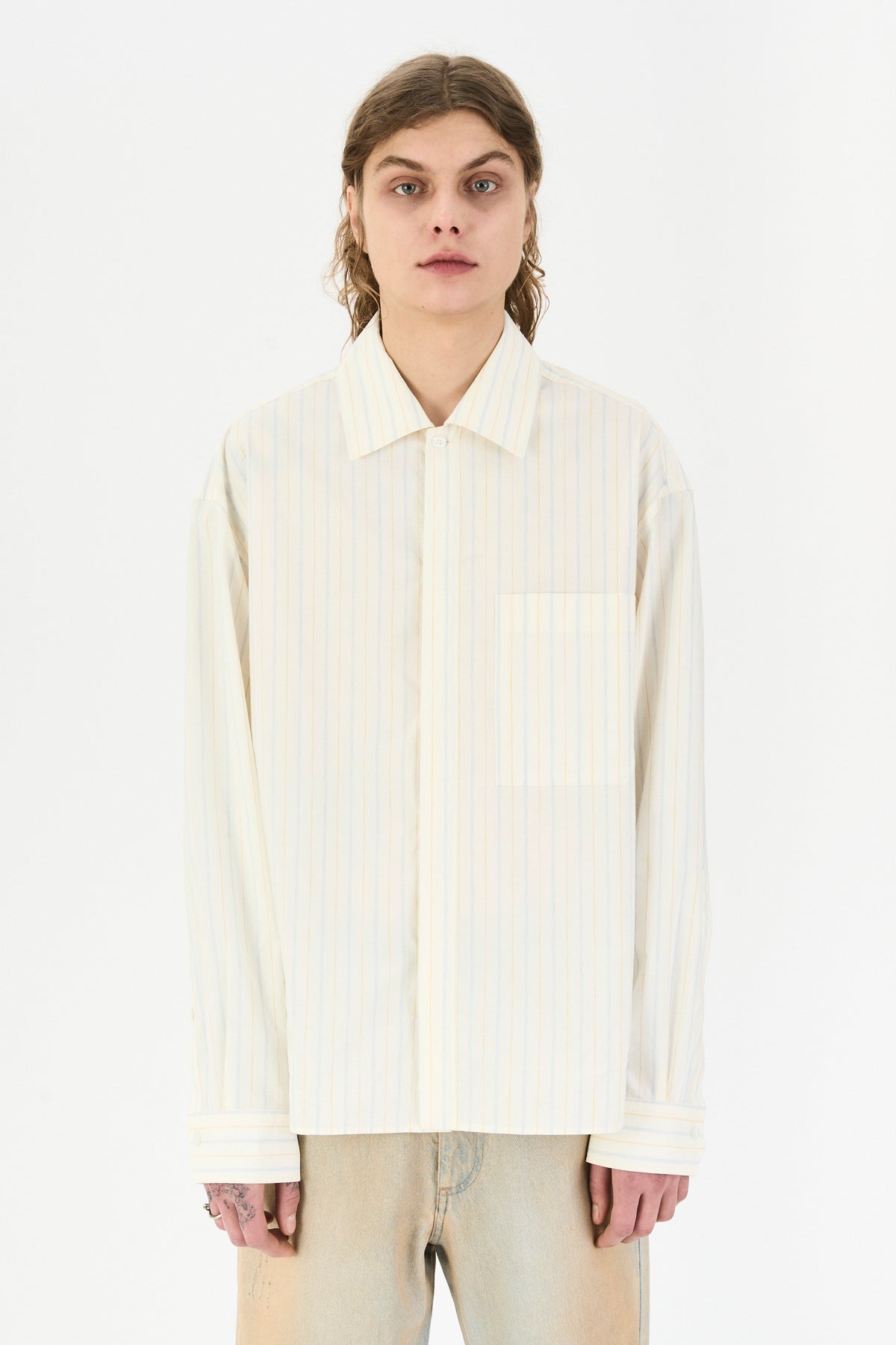 FLORENCE SHIRT BLUE AND YELLOW STRIPES