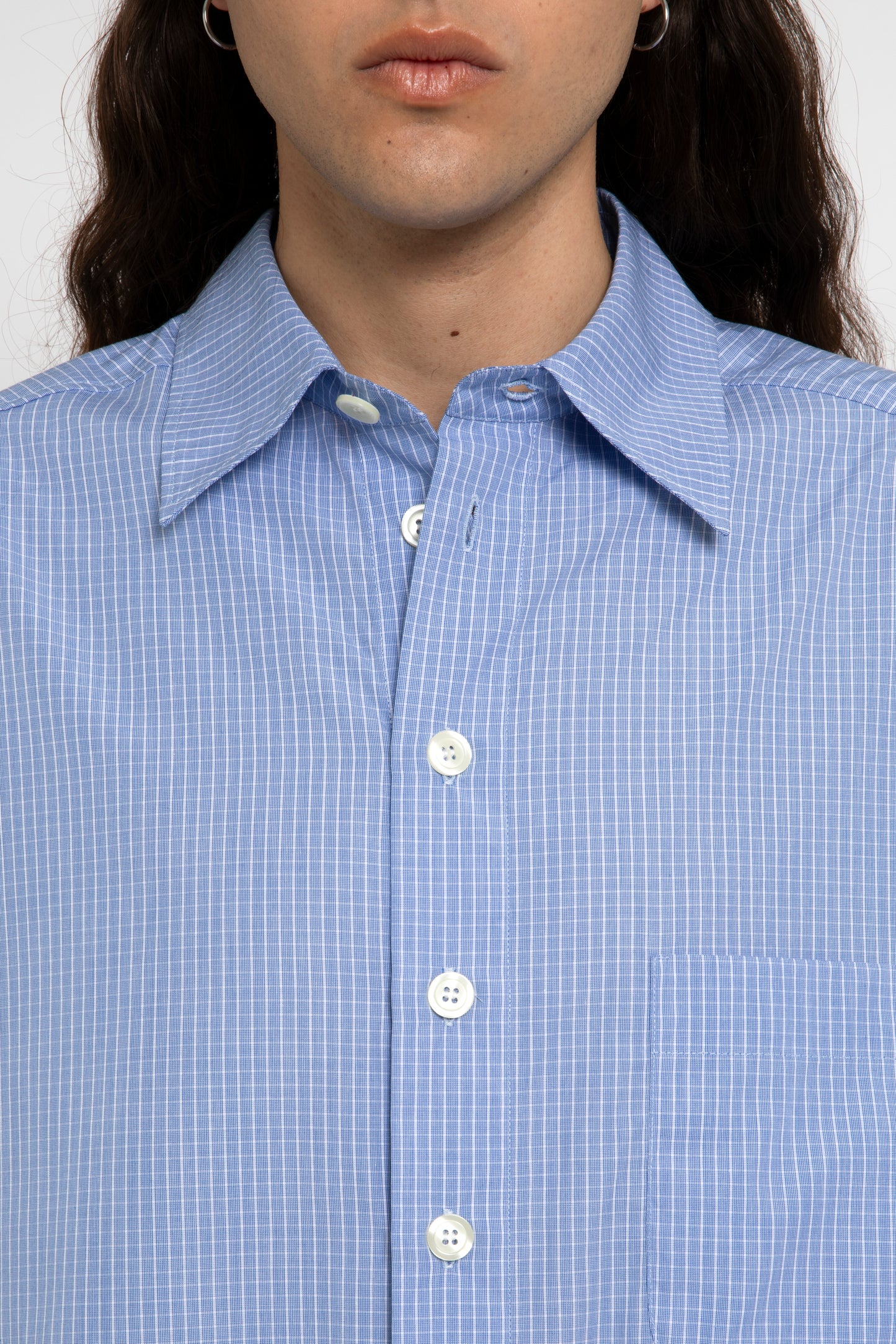 BAT FIT SHIRT BLUE MINICHECK