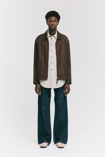 ZIP UP SLIM SHIRT EGADI CHECK