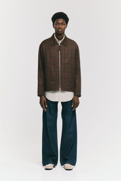ZIP UP SLIM SHIRT EGADI CHECK