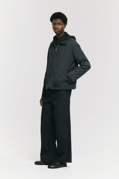 ZIP UP SLIM SHIRT LIGHT GREY STRIPES