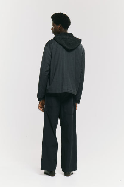 ZIP UP SLIM SHIRT LIGHT GREY STRIPES