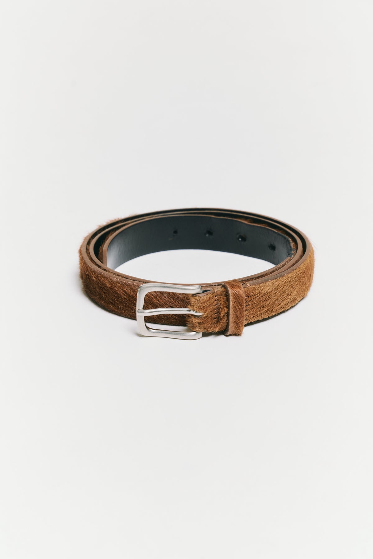 LEATHER BELT PONY HAIR