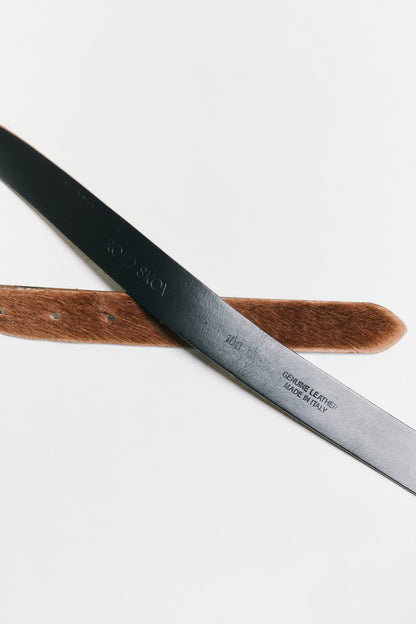 LEATHER BELT PONY HAIR