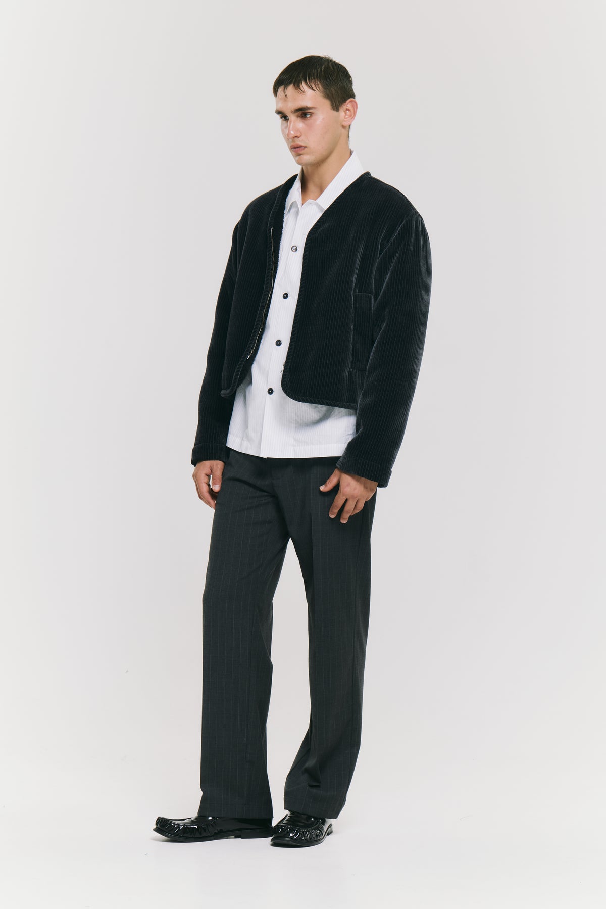 V-JACKET BLACK VELURE