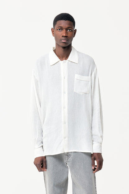 ROUNDED SHIRT WHITE CREPE