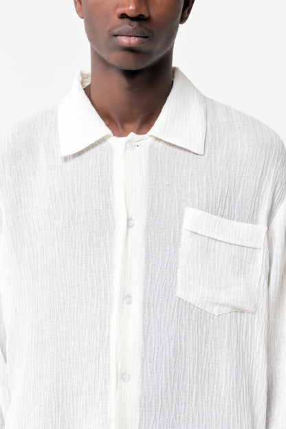 ROUNDED SHIRT WHITE CREPE