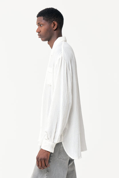 ROUNDED SHIRT WHITE CREPE