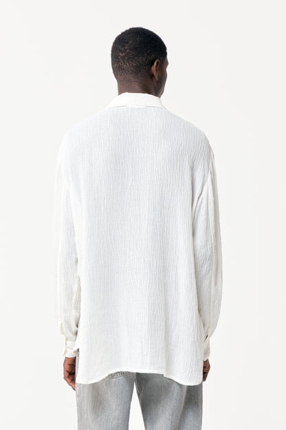 ROUNDED SHIRT WHITE CREPE