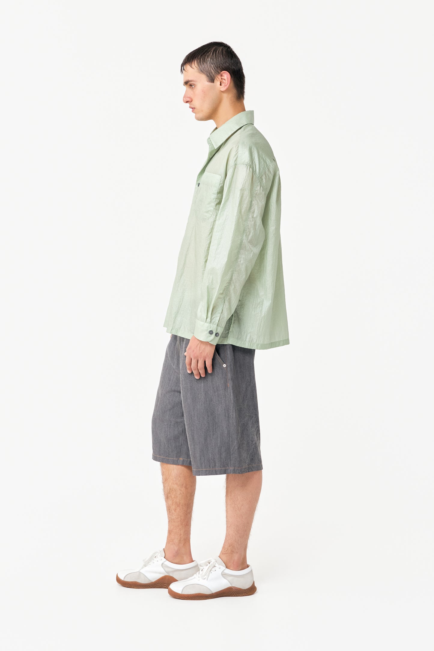 SLIT SHIRT APPLE GREEN