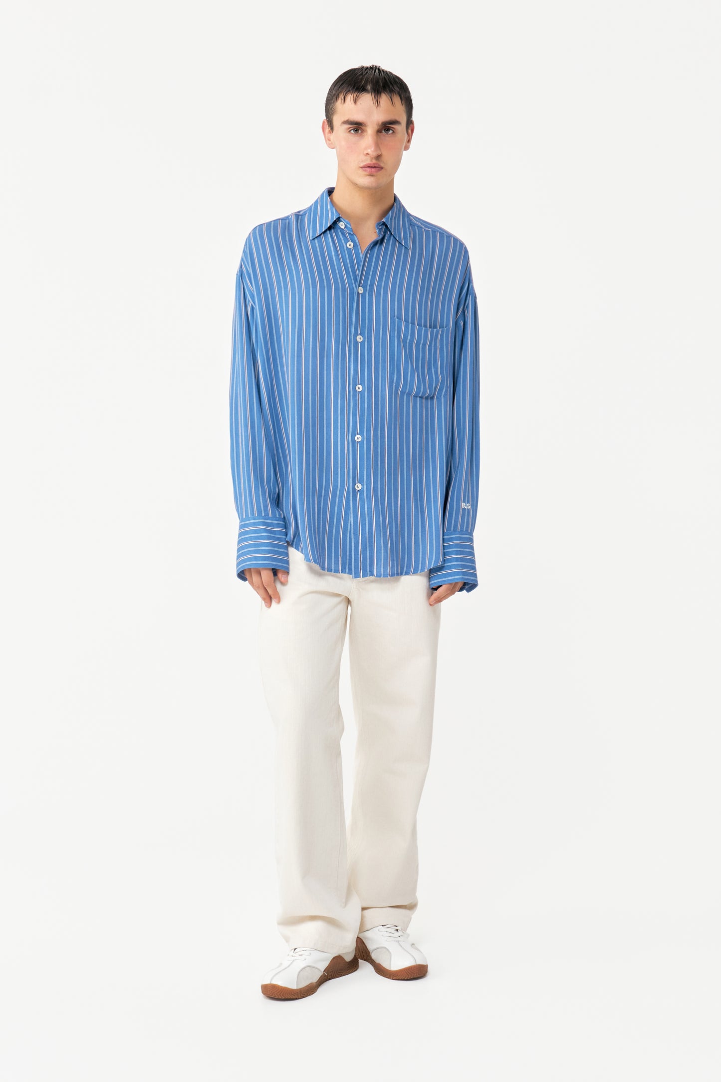 BAT FIT SHIRT BLUE AND RED STRIPES