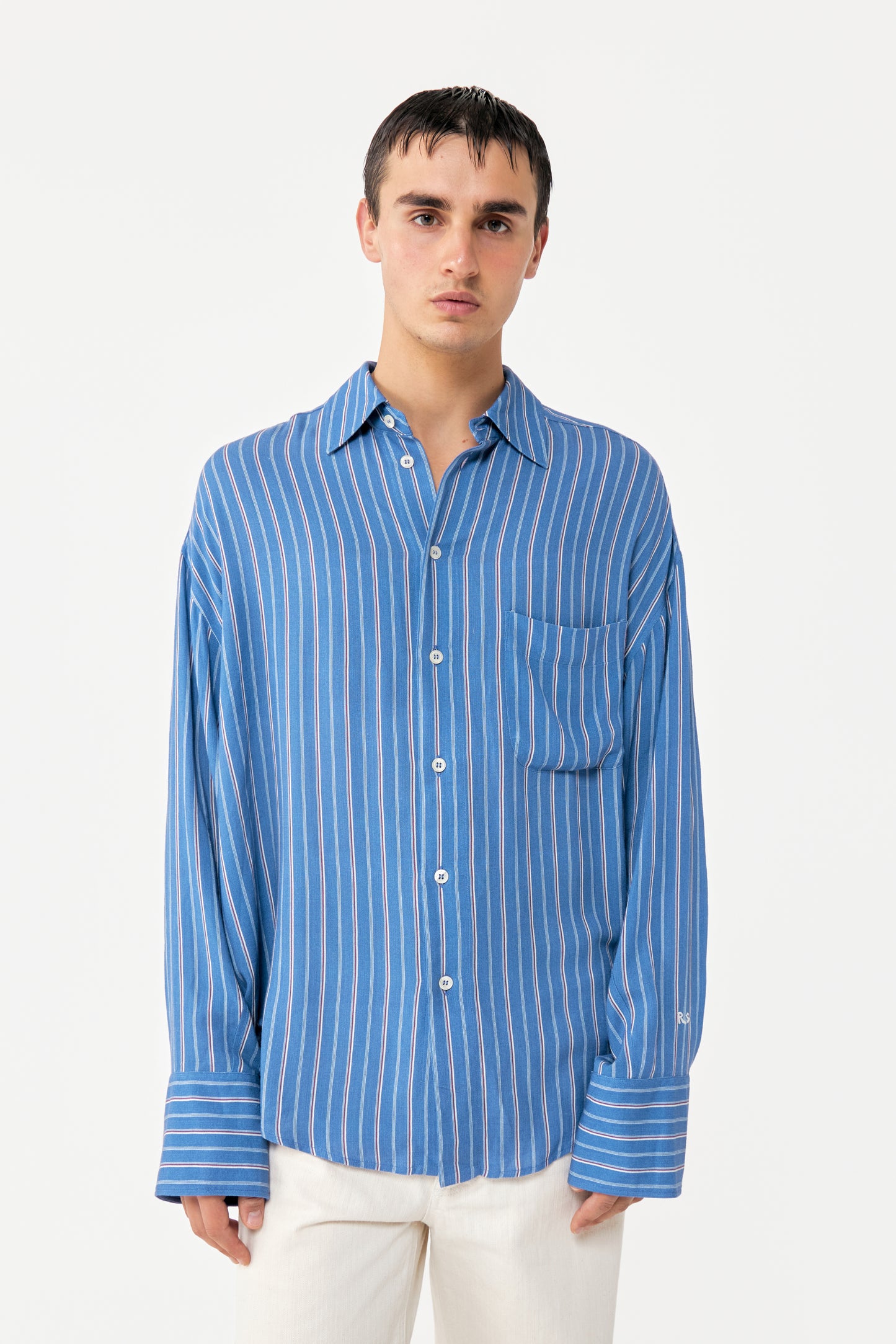 BAT FIT SHIRT BLUE AND RED STRIPES