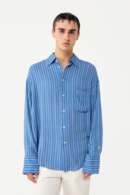 BAT FIT SHIRT BLUE AND RED STRIPES