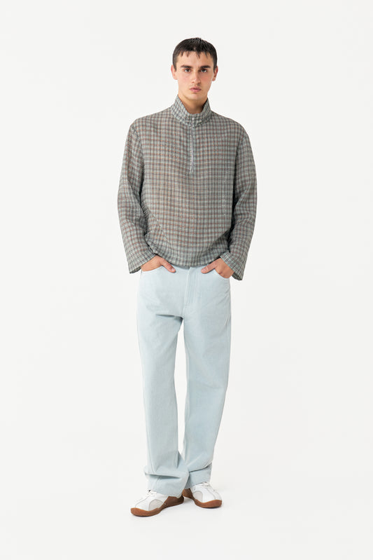 KAPPA ZIP SHIRT GREEN CHECK