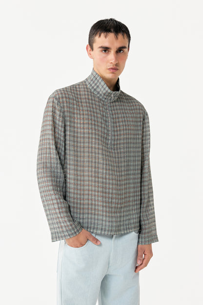 KAPPA ZIP SHIRT GREEN CHECK