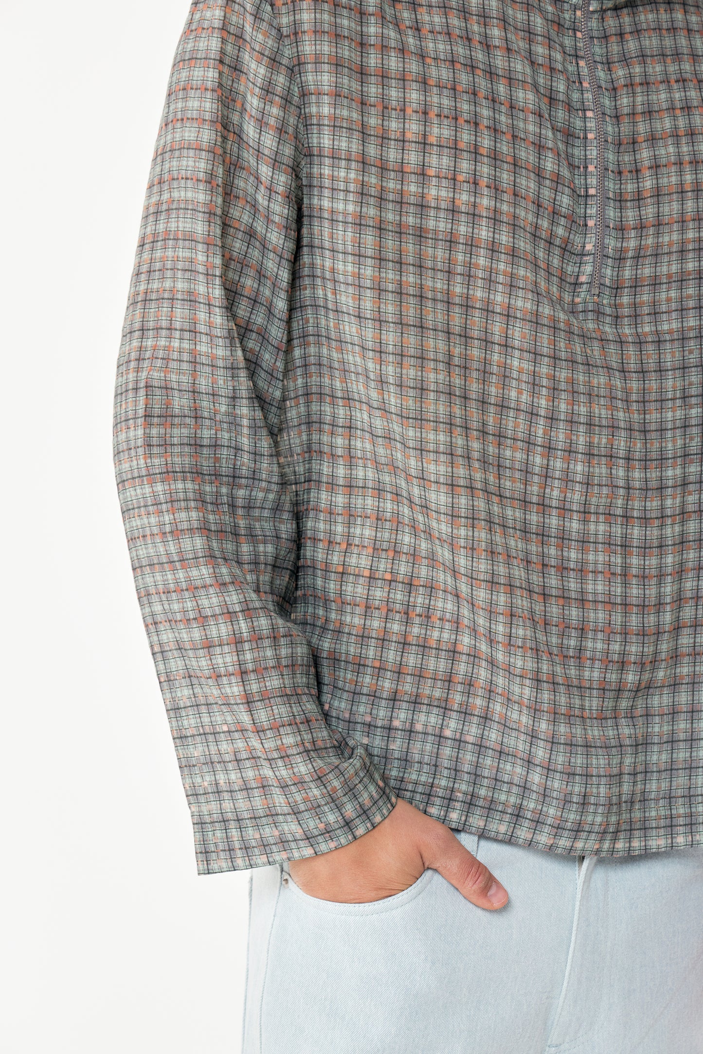 KAPPA ZIP SHIRT GREEN CHECK