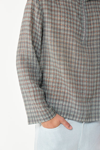 KAPPA ZIP SHIRT GREEN CHECK