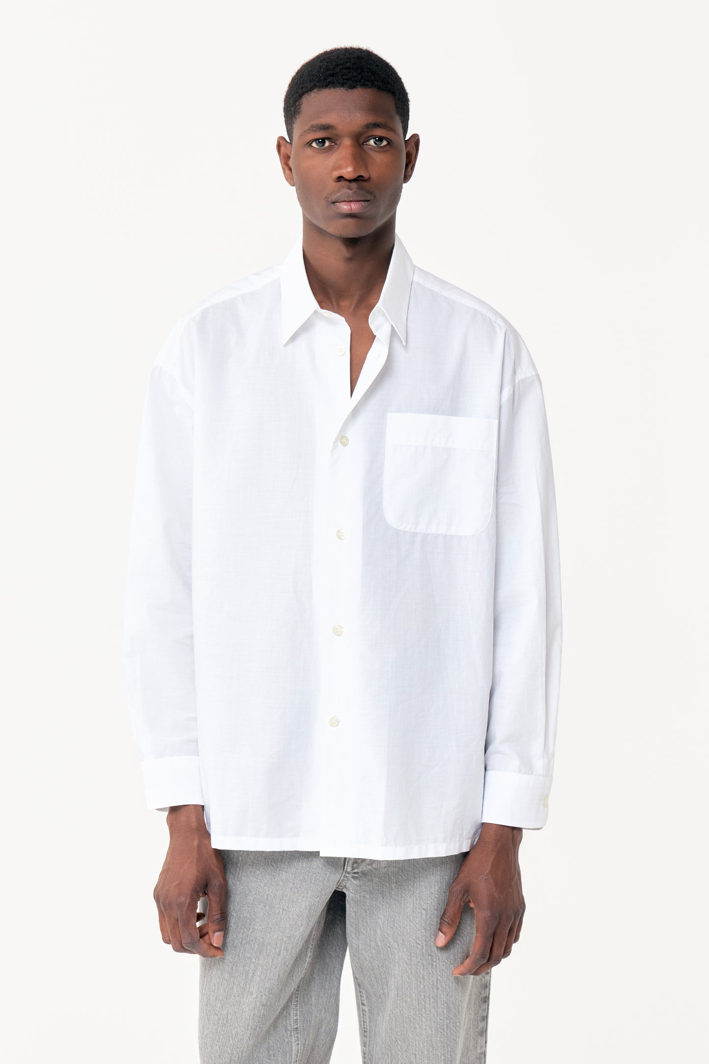 SLIT SHIRT WHITE STRIPES