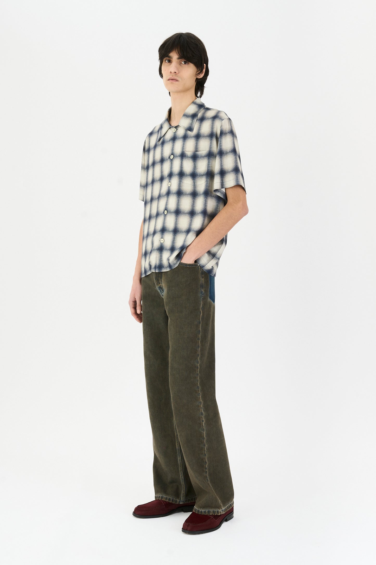 QUADRO SHIRT NAVY BIG CHECK