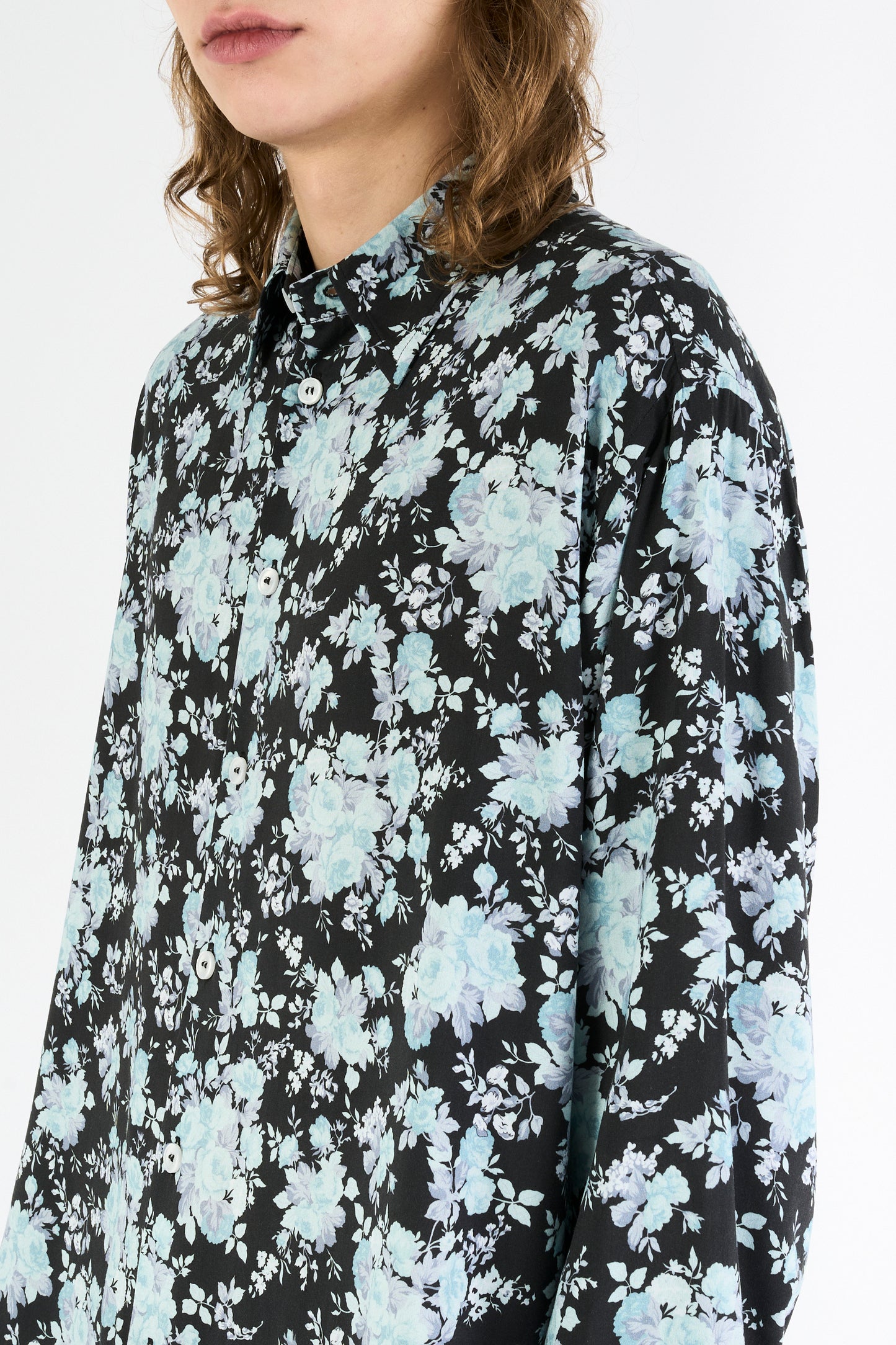 CLASSIC OV SHIRT NIGHT BLUE FLOWERS