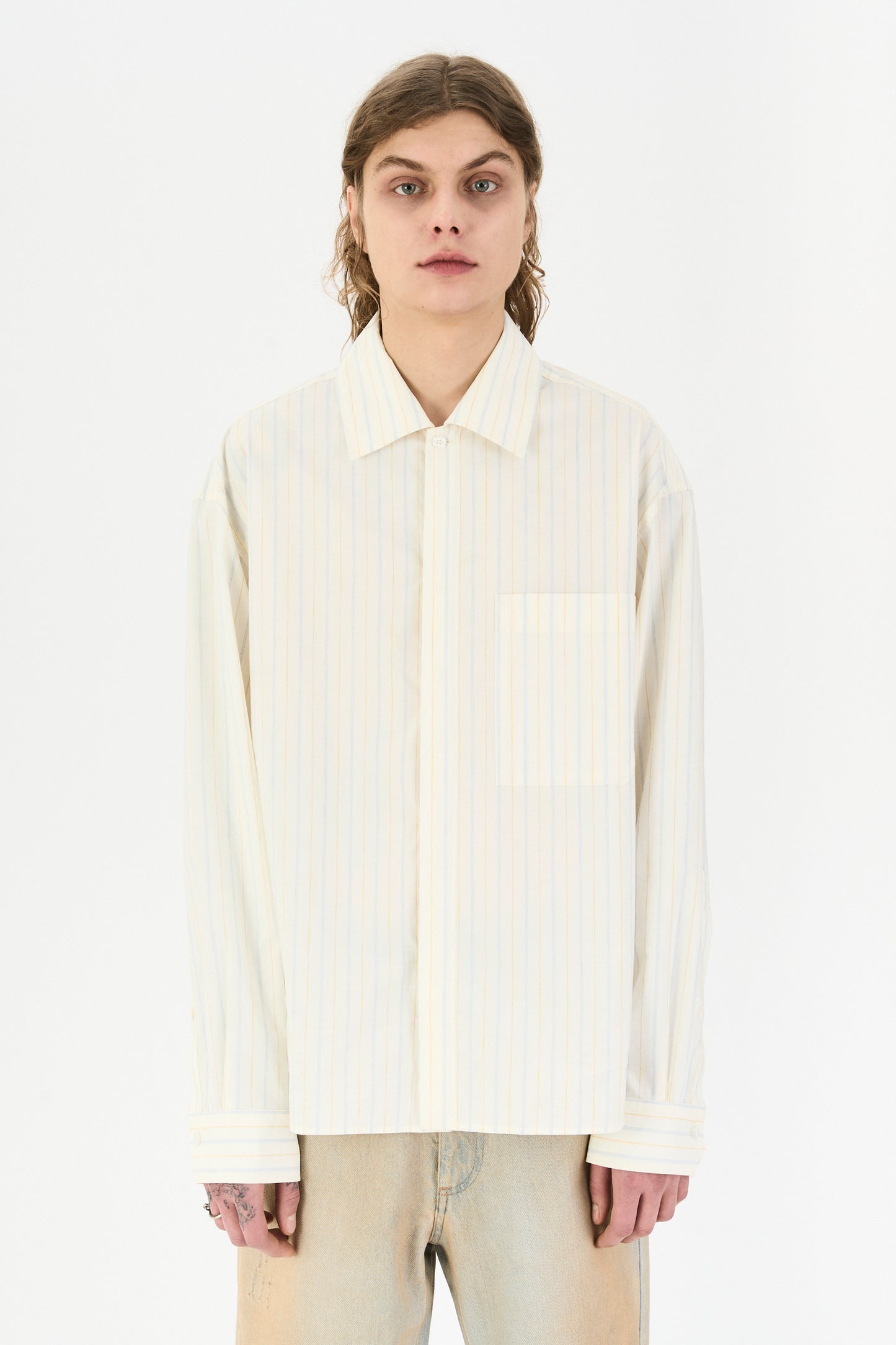 FLORENCE SHIRT BLUE AND YELLOW STRIPES