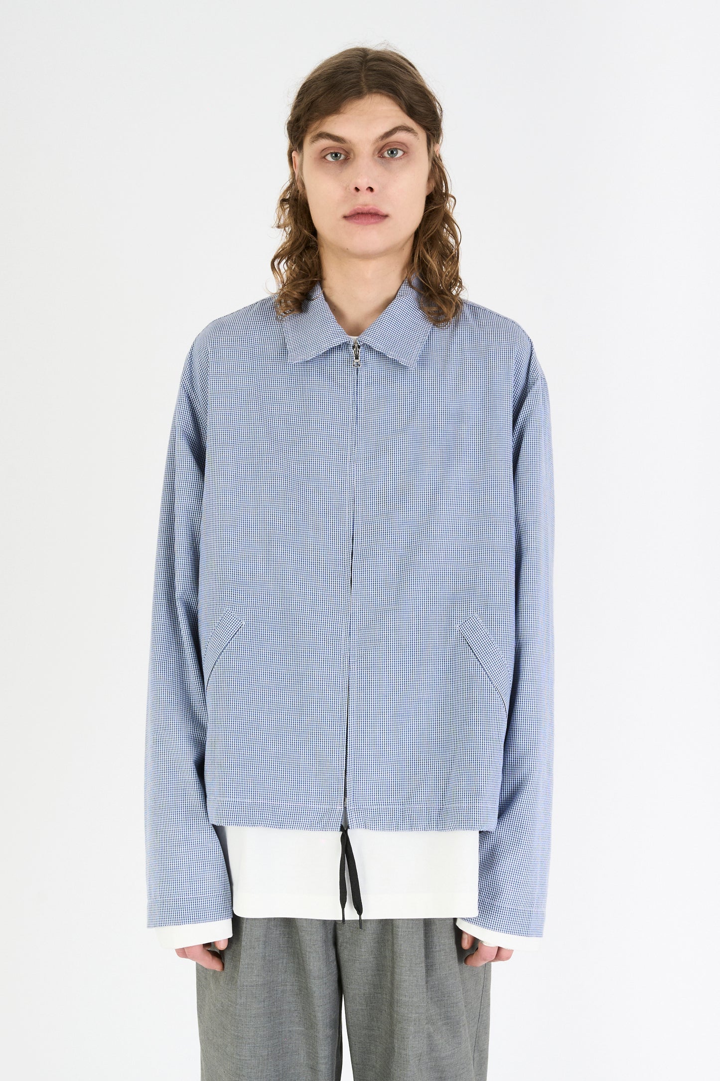 SQUEEZE JACKET BLUE MINICHECK